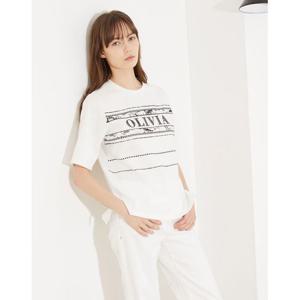 [올리비아로렌]스팽글 자수 티셔츠_VVCAS3M5476