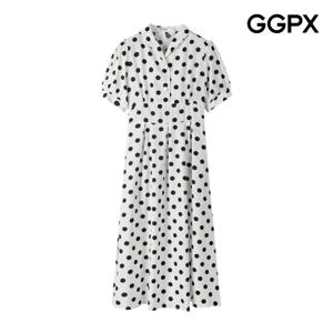 GGPX  숄카라 도트 반팔 원피스 (GP5OP047F)
