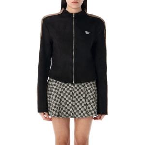 미스비헤이브 인조 스웨이드 모토 슬림 재킷 25P250W403 BLACK