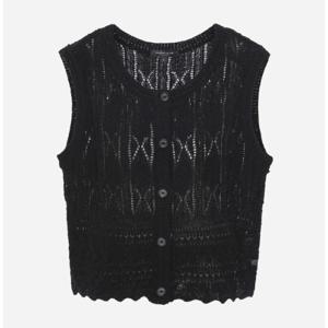 [써스데이아일랜드]크로쉐 라운드넥 니트 베스트(T254MVT236W)