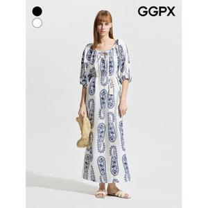 [GGPX]수술 리본 패턴 썸머 원피스 (GP5OP063F)