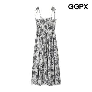 GGPX  스모크 뷔스티에 나염 원피스 (GP6OP011F)