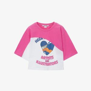 [쥬시쥬디]콜라보 컬러블록 프린트티셔츠 JYTS323C