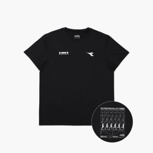 디아도라반팔티 KQJ D5221RRS19BLK 러닝 그래픽 반팔 티셔츠 BLACK