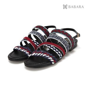 [바바라]바바라 패턴 포인트 트렌드 여성샌들 1cm_BBE351BK