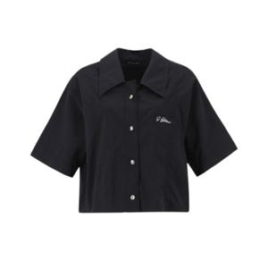 [시슬리]스칼프 반팔 카라 블라우스 SAWS82531