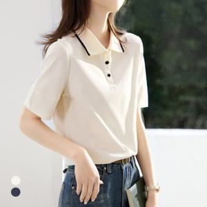 KARRA 아웃배색카라라인티셔츠_A5M0778