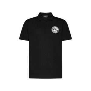 Versace Medusa 자수 반팔 폴로 셔츠 10069301A04917 1B000 TP942282255
