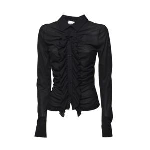 MSGM 롱슬리브 러플 디테일 탑 3842MDE01257310 99 TP942310925