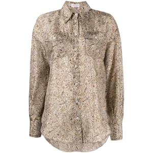 25 SS Brunello Cucinelli 페이즐리 프린트 실크 셔츠 MD923RD106C6901 TP438978801
