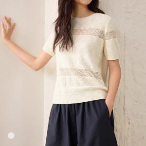 KARRA 사선메쉬홀반팔니트_A5M0751