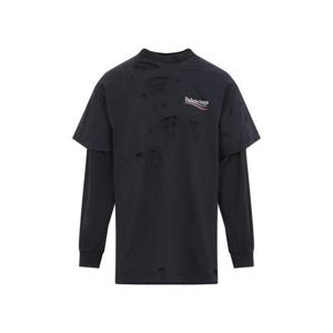 발렌시아가 긴팔 티셔츠 818555TRVK89756 BLACK DOM