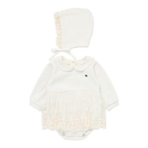 [블루독베이비8] FW25  SOFT 레이스 바디수트  HJ (45A1360413) (BLUEDOG BABY 유아 출산 백일 선물 도트