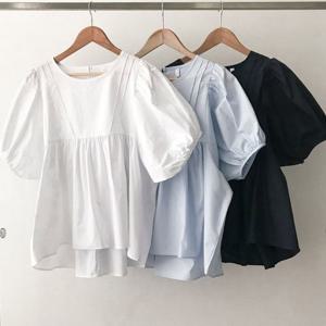 [아이우먼]빅사이즈반팔블라우스 U455L506 머랭퍼프소매블라우스 RD