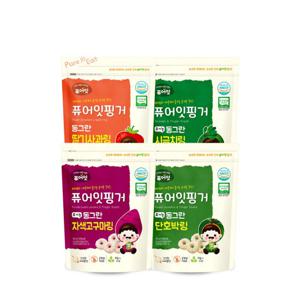 퓨어잇 핑거 유기농 아이과자 동그란 야채링 4가지맛 아기 간식 유아