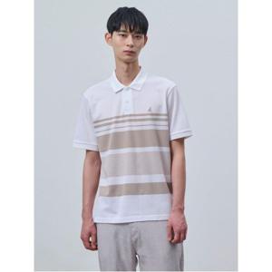 [빈폴멘] 톤온톤 컬러블럭 칼라넥 티셔츠  화이트 (BC4342C311)