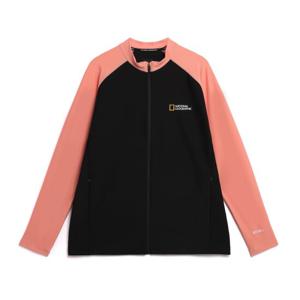 내셔널지오그래픽 N242URG710 배색 집업 래쉬가드 PEACH