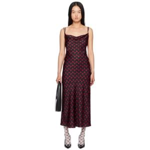 25 SS 마린세르 여성 블랙 올 오버 문 슬립 드레스 242020F054004