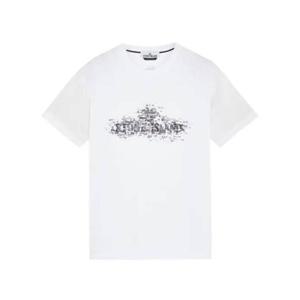 스톤 아일랜드 반팔 티셔츠 78152NS90A0001 WHITE DOM