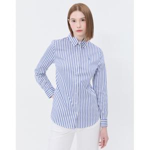 헤지스 여성 24SS 역시즌특가BEST스테디셀러블루 스트라이프 면혼방 긴팔셔츠 WSSH4A105B2