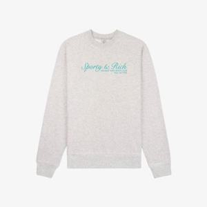 스포티앤리치 긴팔 티셔츠 WS067S409FH HEATHER GRAY AQUAMARINE