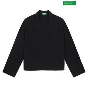 [베네통] Unbalanced v-neck blouse 3S_53A0DQ02K