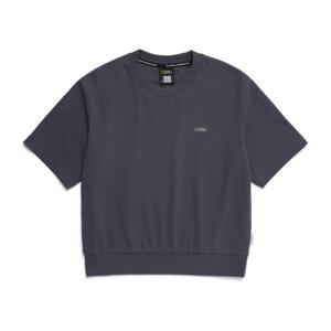 내셔널지오그래픽 N252WSW920 여성 경량 세미 크롭 반팔 맨투맨 BLUE GREY