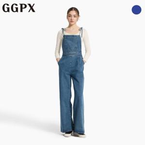 GGPX  숄더 끈 데님 롱 점프수트 (GP3OP017F)