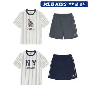[MLB키즈]바시티 스트라이프 티셔츠 세트 (7AS1V0853)