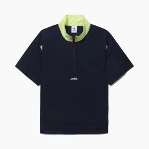 [르꼬끄골프] 여성 배색 밴드 포인트 우븐 반집업 티셔츠 (GQ122LTS35)