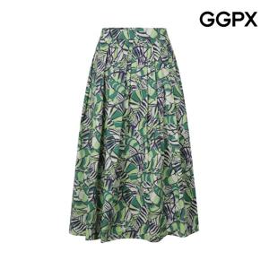 GGPX  나뭇잎 패턴 미디 스커트 (GP4SK003F)