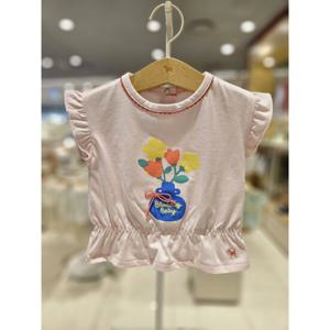 블루독베이비[hu] 25.SS (PK)플라워루즈핏셔링티셔츠B 45314-332-05 여아티셔츠 크롭티 여름티셔츠 상의