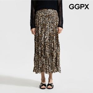 GGPX  레오파드 플리츠 밴딩 스커트 (GP5SK006F)
