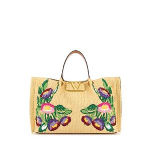 VALENTINO GARAVANI Raffia VLogo Signature handbag 6W2B0R44EVB R9F