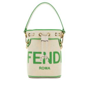 FENDI Sand canvas mini Mon Tresor bucket bag 8BS010ANXE F1LG8