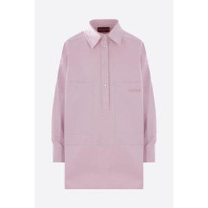 GUCCI logo embroidered canvas oversized shirt 817505Z7ALN5589