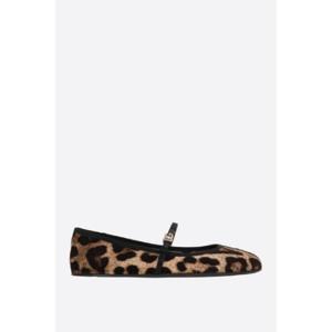 DOLCE & GABBANA 레오파드 프린트 벨벳 메리제인 발레리나 CB0246A6L96HY13M
