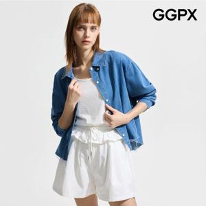 GGPX  컷팅 데님 루즈핏 셔츠 (GP5SH038F)