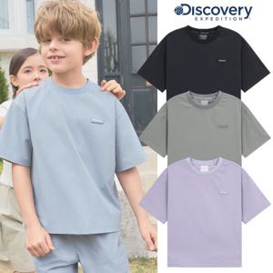 디스커버리키즈 DKTR72053 키즈 프레시벤트 경량 우븐 스몰로고 트레이닝 반팔티셔츠