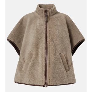 Brunello Cucinelli Monili 레더 트리밍 시어링 재킷 P01041538