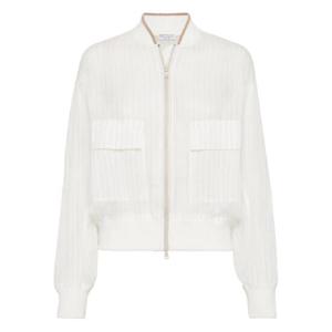 Brunello Cucinelli 스트라이프 봄버 재킷 MP763EN806C860
