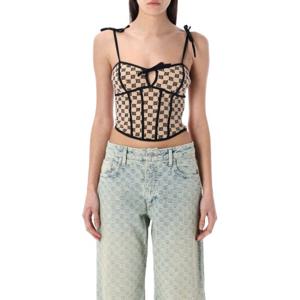 미스비헤이브 모노그램 코케트 코르셋 탑 25P250W111 BEIGEBLAC