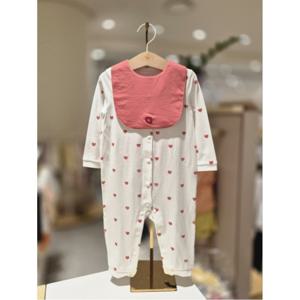 블루독베이비 10 25FW가을신상 (RD)하트뱀부세트우주복 (45A7004103)