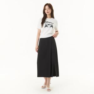 플라스틱아일랜드  랩변형 롱 스커트 (PR2WS565)