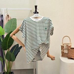 포커스 FM5D7TS00995 라운드넥 선인장 줄무늬 티셔츠