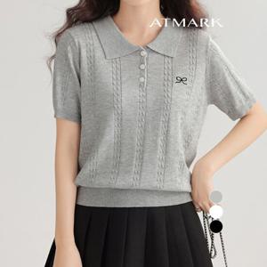 ATMARK 꽈배기니팅하프카라니트_AA53KN061G