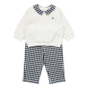 [블루독베이비8] FW25 체크 레이어드 상하세트 HJ (45A1361011) (BLUEDOG BABY 유아 출산 백일 선물 도트
