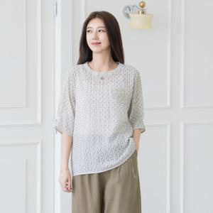 엄마옷 마담4060 봉토레이스자수블라우스 여름블라우스 -ZBL2506026-