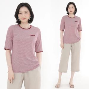 [애비뉴투지]고퀄리티 린넨 스트라이프 여름 반팔 티셔츠 A07135