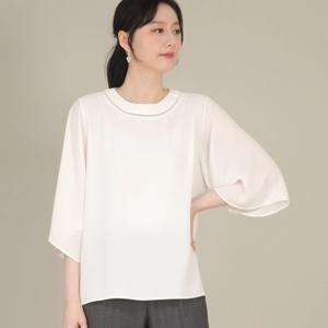 [애비뉴투지]포커스 쉬폰 펀칭 봄 여름 칠부 블라우스 B07350